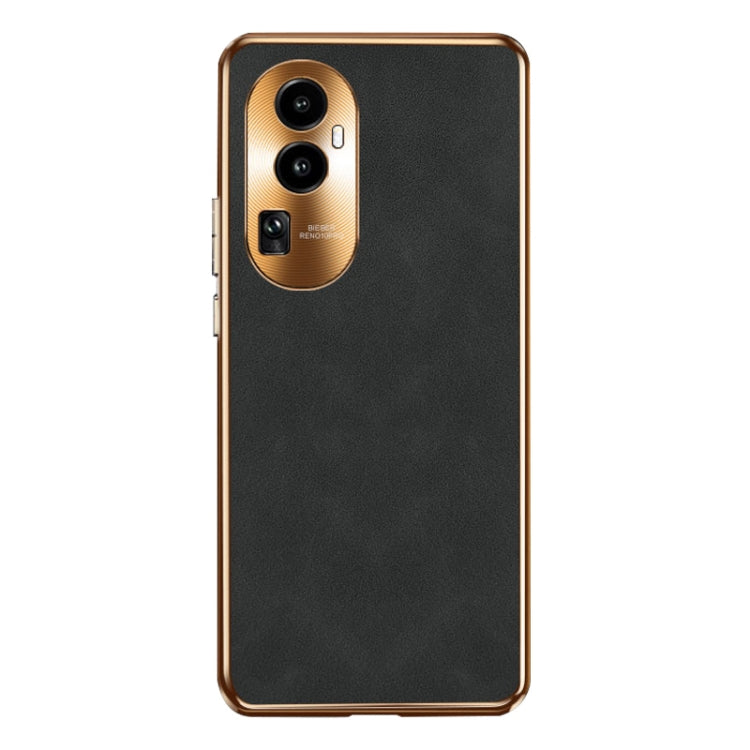 For OPPO Reno10 Pro Global Electroplating Lambskin Leather Phone Case