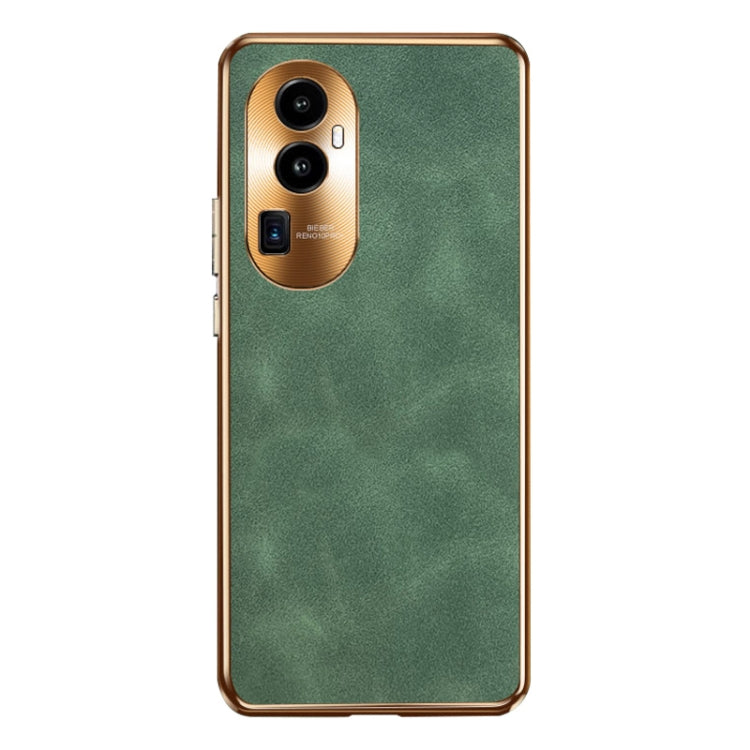 For OPPO Reno10 Pro+ Electroplating Lambskin Leather Phone Case