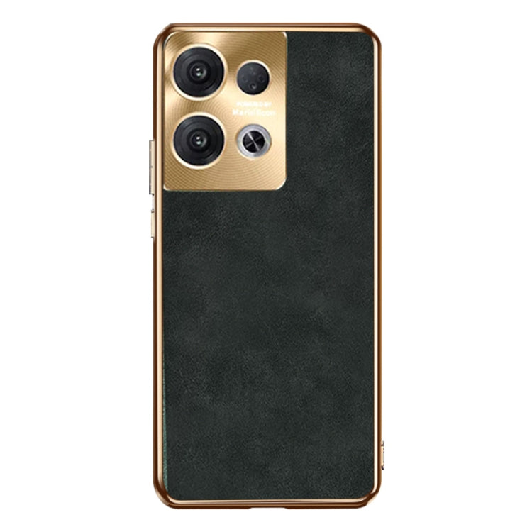 For OPPO Reno9 Pro+ Electroplating Lambskin Leather Phone Case