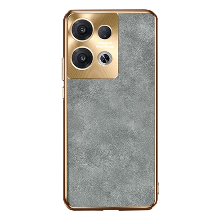 For OPPO Reno9 Pro+ Electroplating Lambskin Leather Phone Case