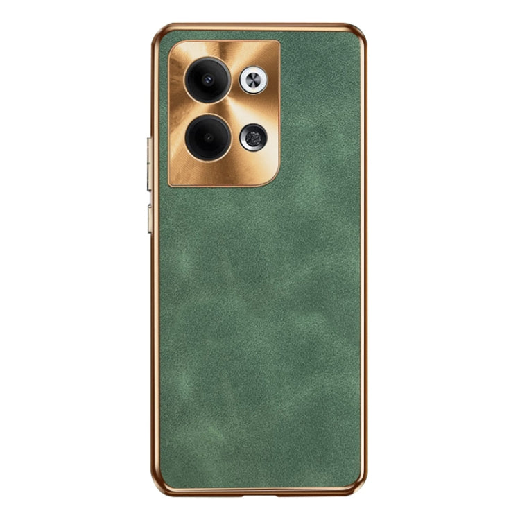 For OPPO Reno9 Electroplating Lambskin Leather Phone Case