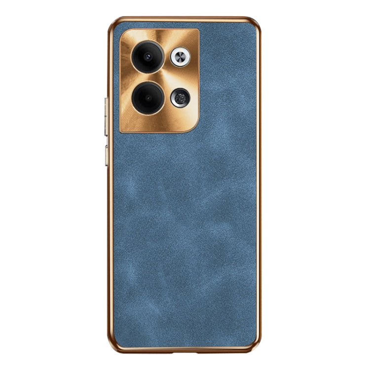 For OPPO Reno9 Electroplating Lambskin Leather Phone Case