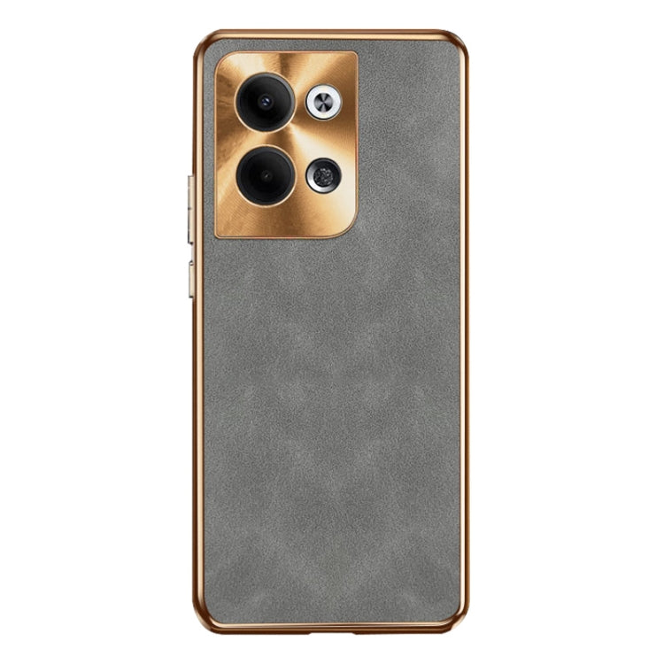 For OPPO Reno9 Electroplating Lambskin Leather Phone Case
