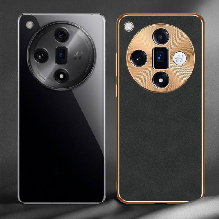 For OPPO Find X7 Electroplating Lambskin Leather Phone Case