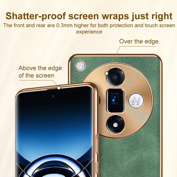 For OPPO Reno9 Pro+ Electroplating Lambskin Leather Phone Case