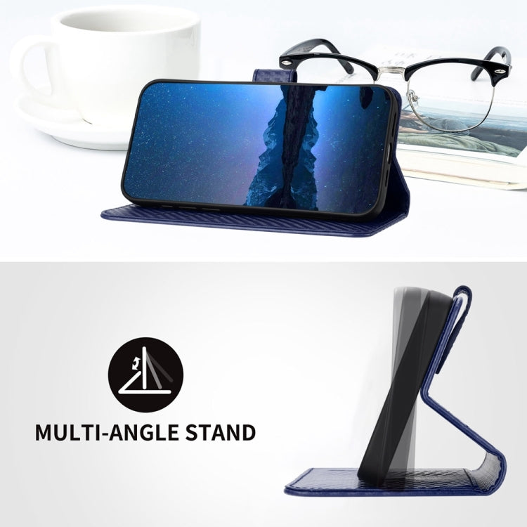 For Samsung Galaxy S23 FE 5G YX0070 Carbon Fiber Buckle Leather Phone Case with Lanyard