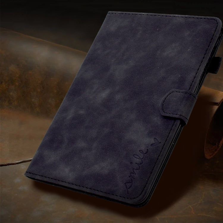 For iPad Pro 11 2024 Embossed Smile Smart Leather Tablet Case