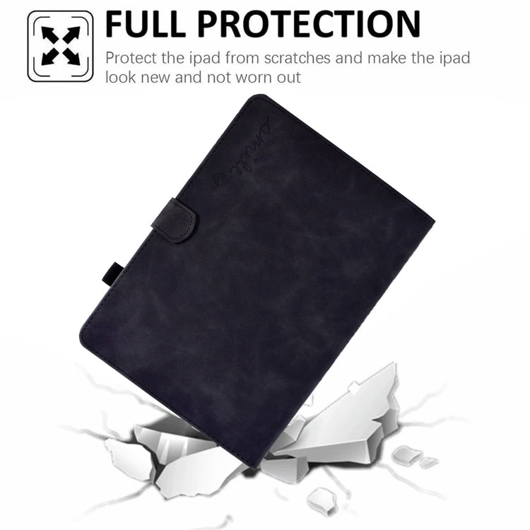 For iPad Pro 11 2024 Embossed Smile Smart Leather Tablet Case