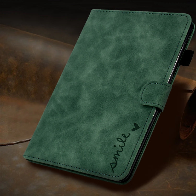 For iPad Pro 11 2024 Embossed Smile Smart Leather Tablet Case