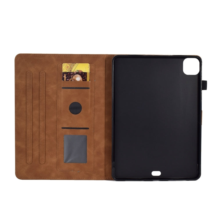 For iPad Pro 11 2024 Embossed Smile Smart Leather Tablet Case
