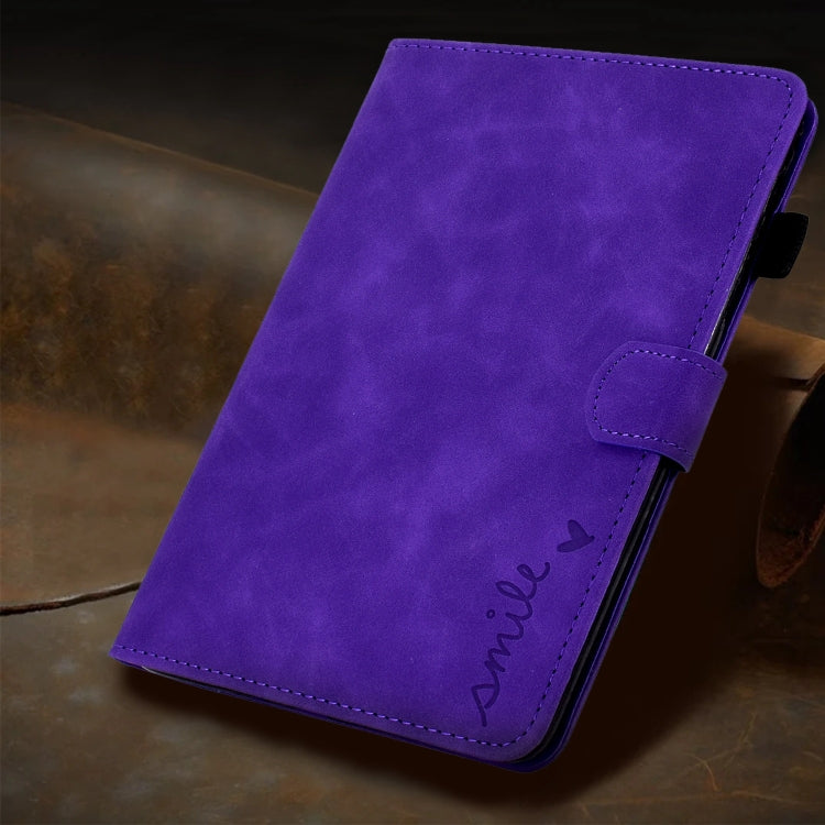 For iPad Pro 11 2024 Embossed Smile Smart Leather Tablet Case