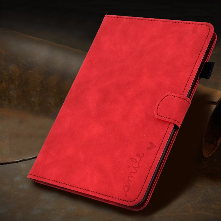For iPad Pro 11 2024 Embossed Smile Smart Leather Tablet Case