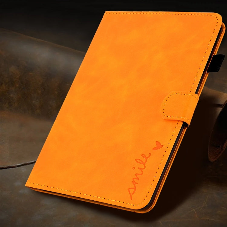 For iPad Pro 11 2024 Embossed Smile Smart Leather Tablet Case