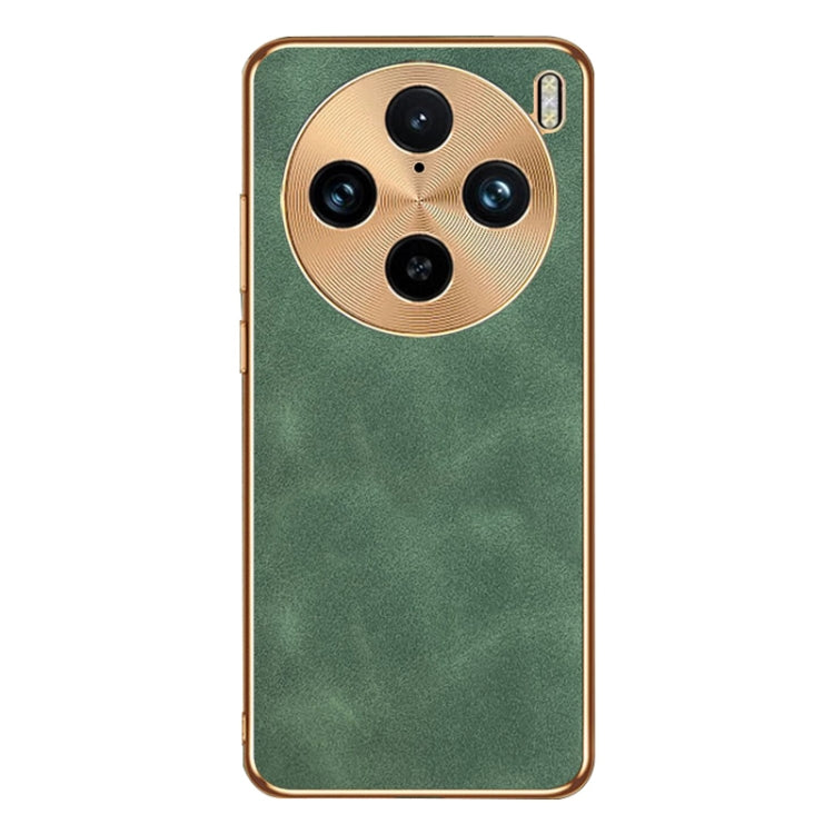 For vivo X100 Pro Electroplating Lambskin Leather Phone Case