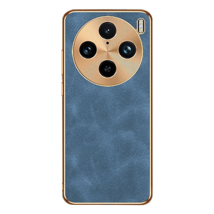 For vivo X100 Pro Electroplating Lambskin Leather Phone Case