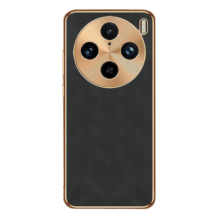 For vivo X100 Pro Electroplating Lambskin Leather Phone Case