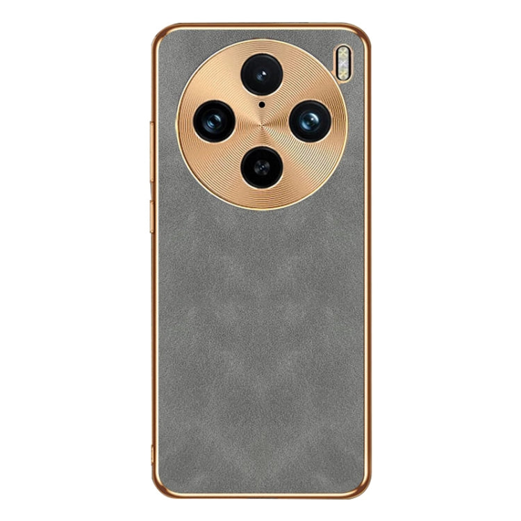 For vivo X100 Pro Electroplating Lambskin Leather Phone Case