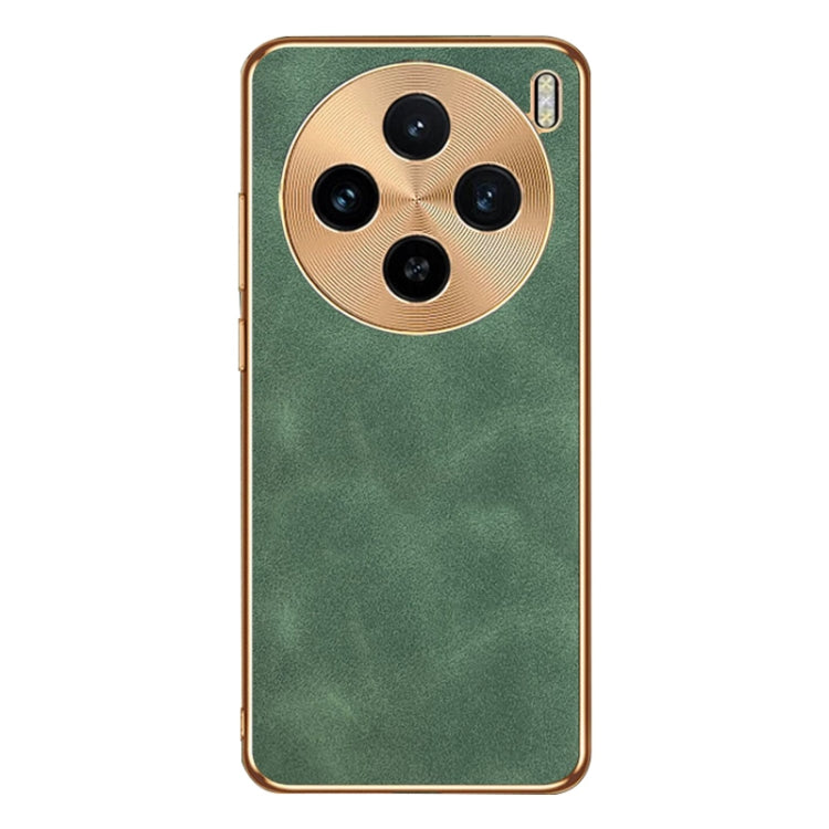 For vivo X100 Electroplating Lambskin Leather Phone Case