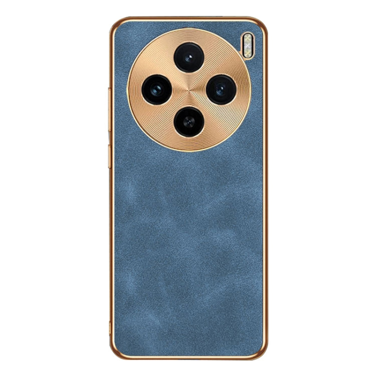 For vivo X100 Electroplating Lambskin Leather Phone Case