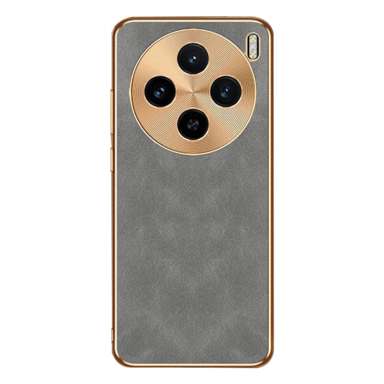 For vivo X100 Electroplating Lambskin Leather Phone Case