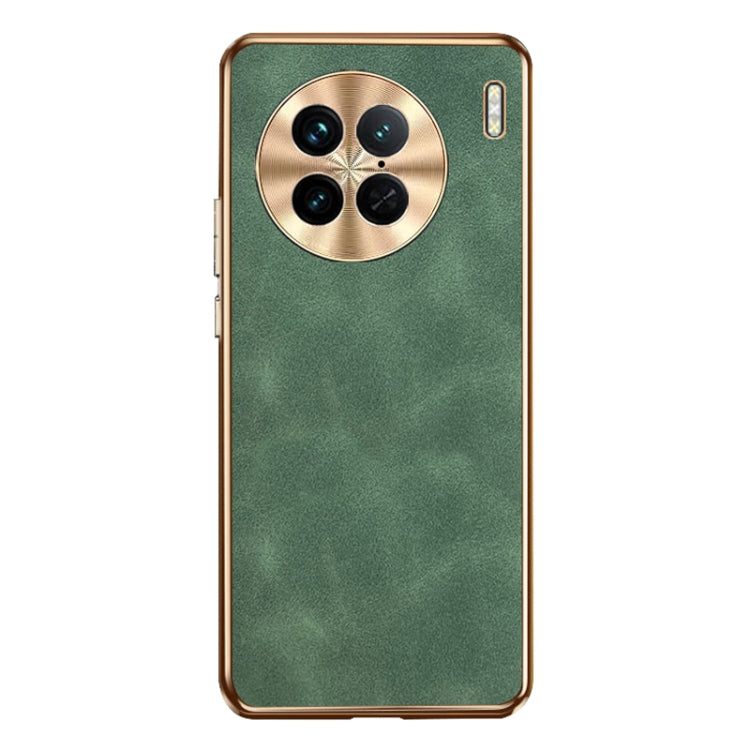 For vivo X90 Pro Electroplating Lambskin Leather Phone Case
