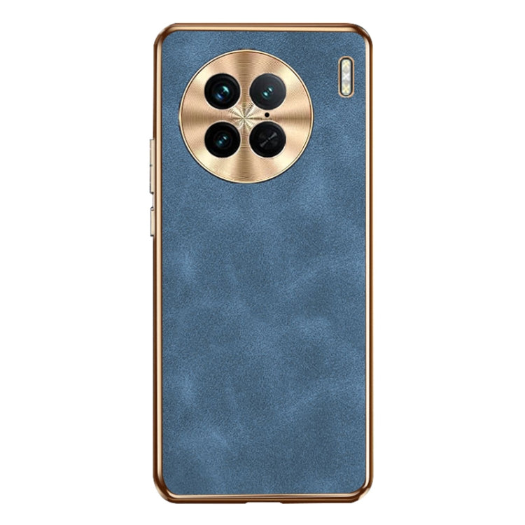 For vivo X90 Pro Electroplating Lambskin Leather Phone Case