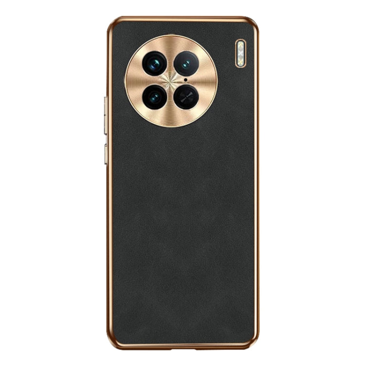 For vivo X90 Pro Electroplating Lambskin Leather Phone Case
