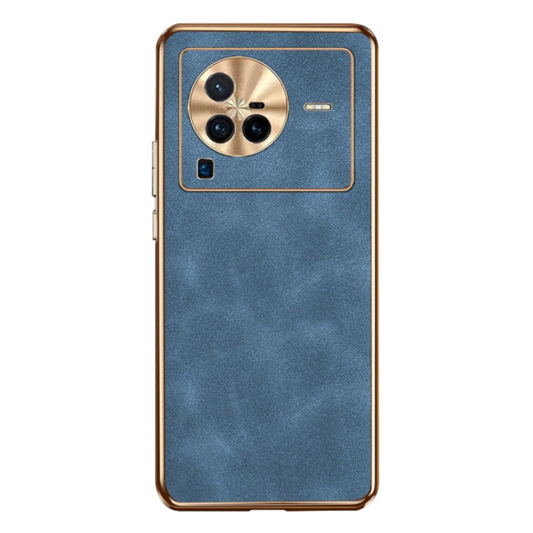 For vivo X80 Pro Electroplating Lambskin Leather Phone Case