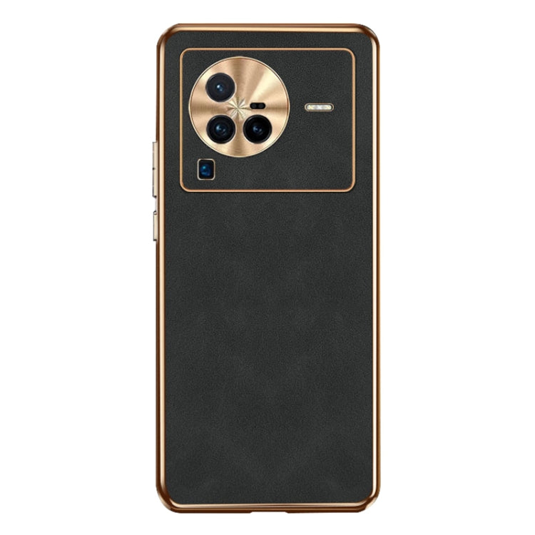 For vivo X80 Pro Electroplating Lambskin Leather Phone Case