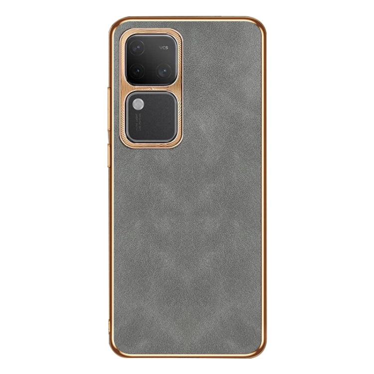 For vivo S18 / S18 Pro Electroplating Lambskin Leather Phone Case