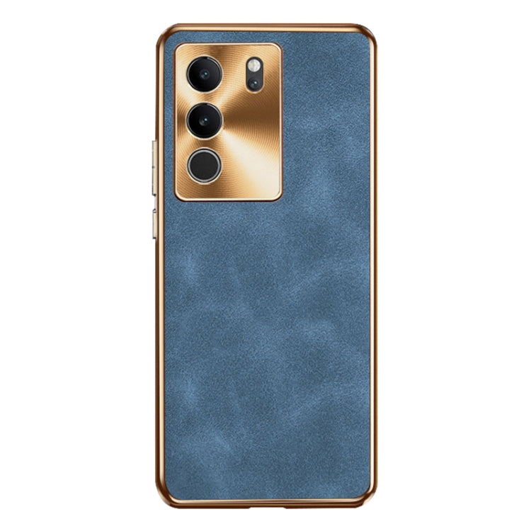 For vivo S17 Pro Electroplating Lambskin Leather Phone Case
