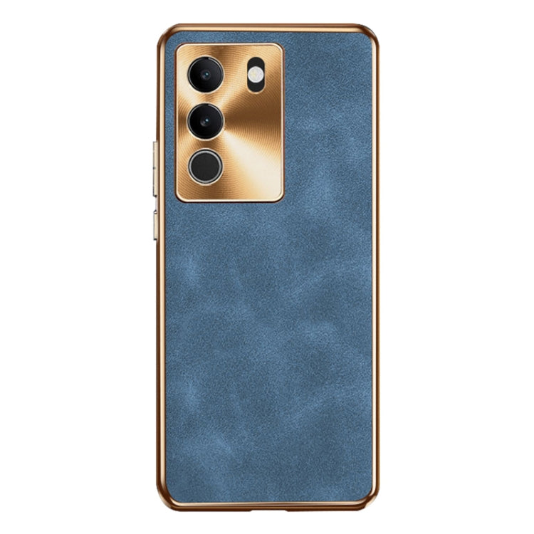 For vivo S17 Electroplating Lambskin Leather Phone Case