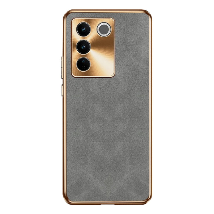 For vivo S16 Pro Electroplating Lambskin Leather Phone Case