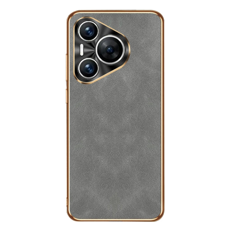 For Huawei Pura 70 Electroplating Lambskin Leather Phone Case