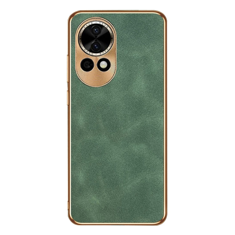 For Huawei nova 12 Electroplating Lambskin Leather Phone Case