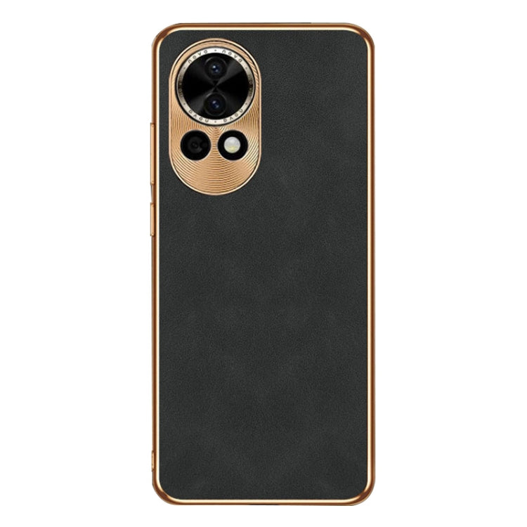 For Huawei nova 12 Electroplating Lambskin Leather Phone Case