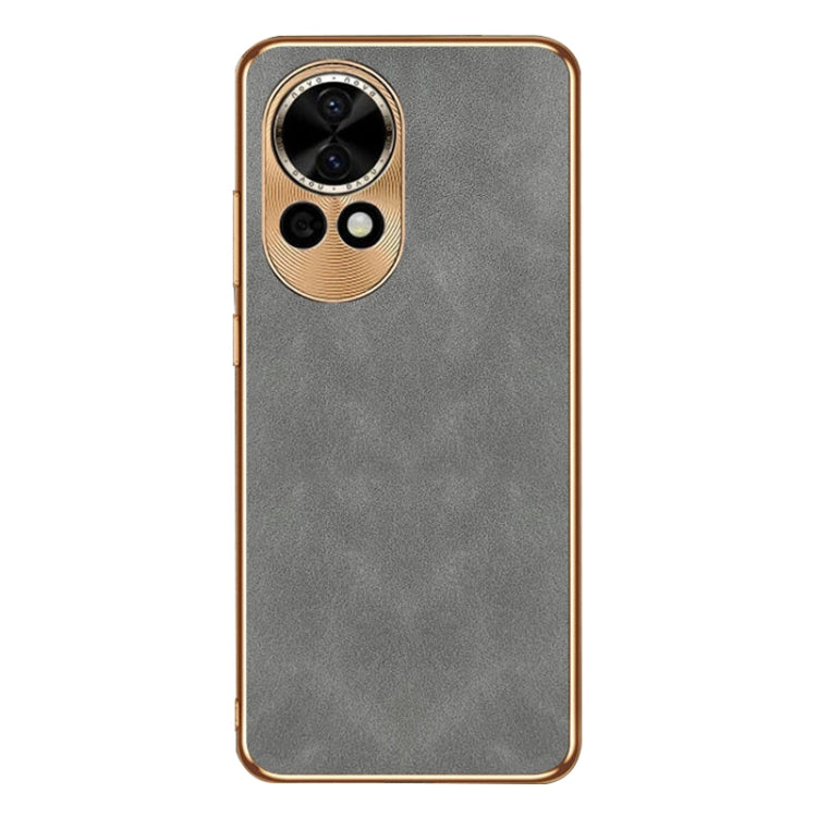 For Huawei nova 12 Electroplating Lambskin Leather Phone Case