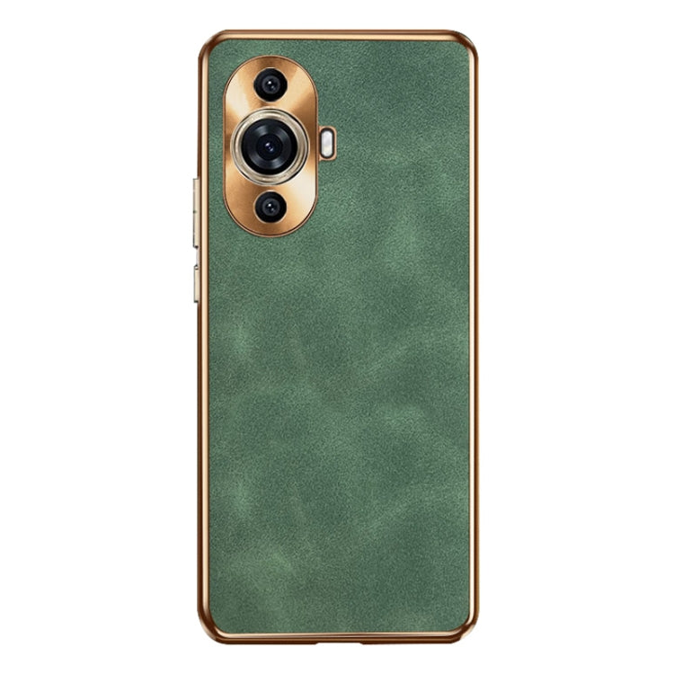 For Huawei nova 11 Electroplating Lambskin Leather Phone Case