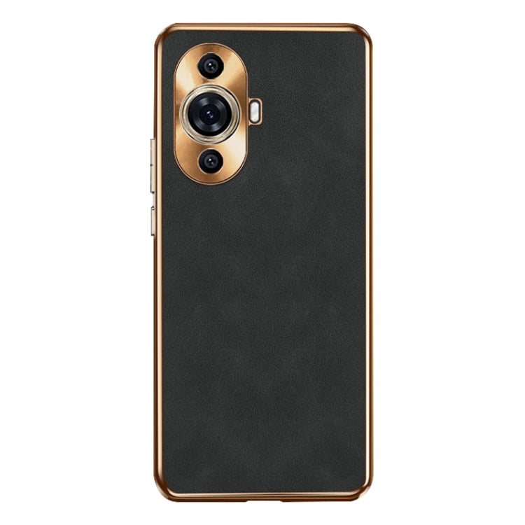 For Huawei nova 11 Electroplating Lambskin Leather Phone Case