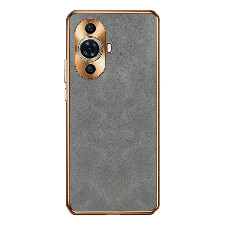 For Huawei nova 11 Electroplating Lambskin Leather Phone Case