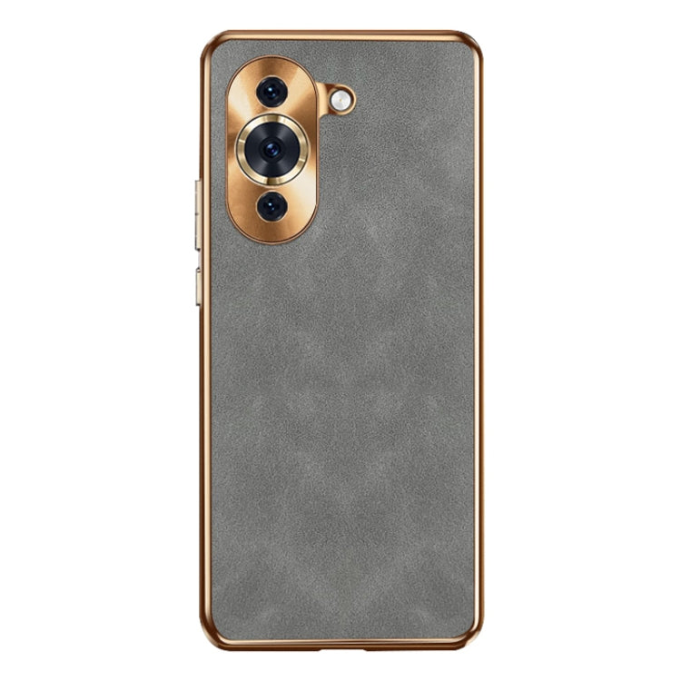 For Huawei nova 10 Electroplating Lambskin Leather Phone Case