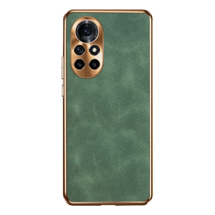 For Huawei nova 8 Pro Electroplating Lambskin Leather Phone Case