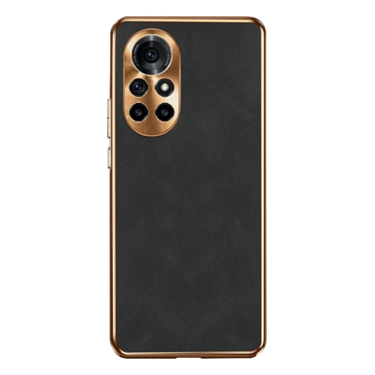 For Huawei nova 8 Pro Electroplating Lambskin Leather Phone Case