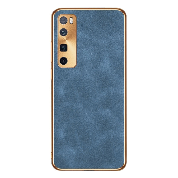 For Huawei nova 7 Pro Electroplating Lambskin Leather Phone Case