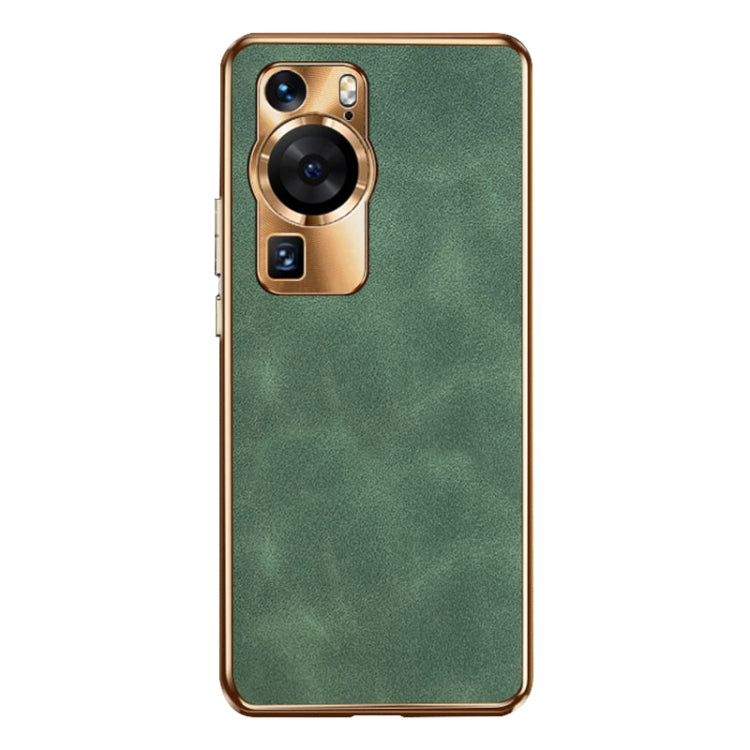 For Huawei P60 / P60 Pro Electroplating Lambskin Leather Phone Case