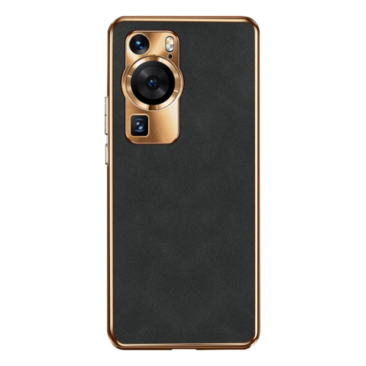 For Huawei P60 / P60 Pro Electroplating Lambskin Leather Phone Case