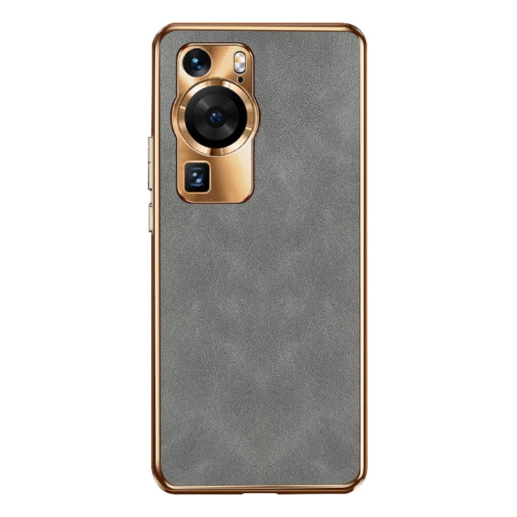 For Huawei P60 / P60 Pro Electroplating Lambskin Leather Phone Case