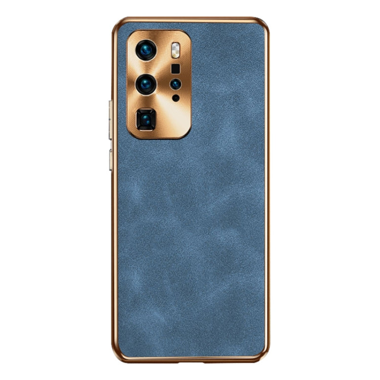 For Huawei P40 Pro Electroplating Lambskin Leather Phone Case