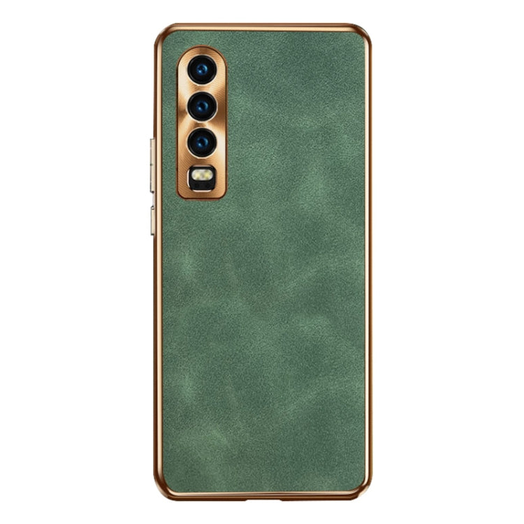For Huawei P30 Electroplating Lambskin Leather Phone Case