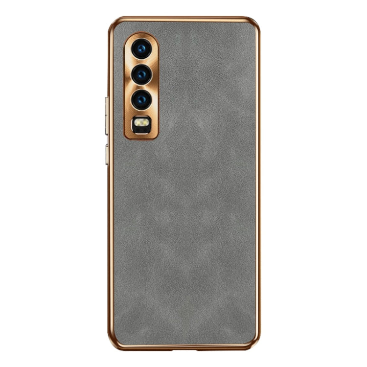 For Huawei P30 Electroplating Lambskin Leather Phone Case